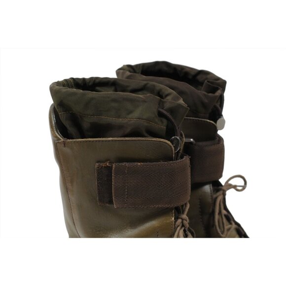 Prada AW99 Runway Square Toe Derby Boot UK10 US11 Green Nylon Leather Chunky Sol - Picture 9 of 12